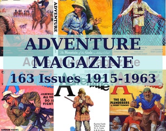 Adventure Magazine, Vintage Pulp Fiction Magazine, Kollektion 1915-1963