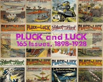 Plumk and Luck vintage Dime Novel Magazine, 165 numéros PDF, 1898-1928