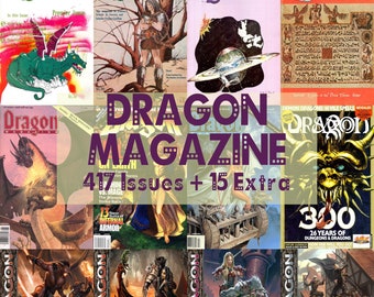 Dragon Magazine, Dungeons and Dragons Role Playing Game, Fantasy Game Magazine, 432 issues
