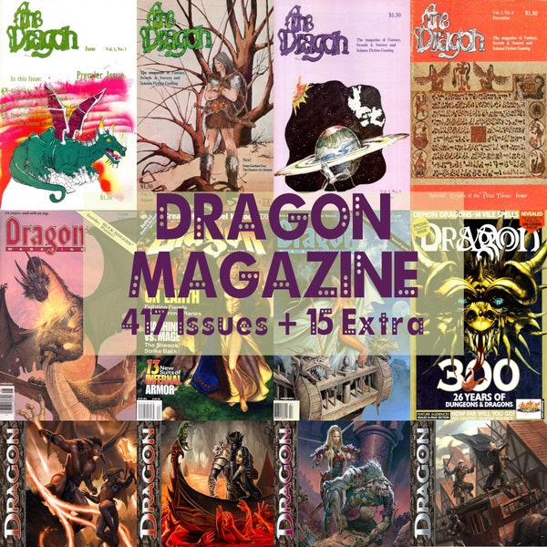 Dragon Magazine, Dungeons and Dragons Role Playing Game, Fantasy Game Magazine, 445 issues