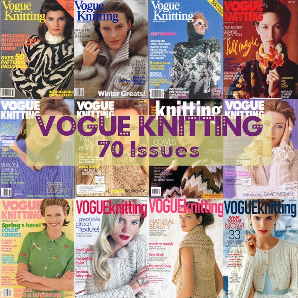 Collection Vogue du magazine Knitting, modèles, modèles et techniques de tricot numériques