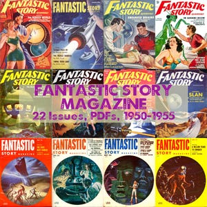 Fantastic Story Magazine, Vintage Pulp Science Fiction Magazine, PDF Magazine Collection 22 Issues 1950-1955