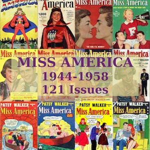 Miss America Magazine, Women Beauty Fashion Comics Magazine, Rare Vintage Magazine Collection, Digital Downloadable Magazine