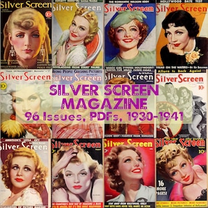 Silver Screen, Vintage Hollywood Magazine, Cinema, Actors, Movie Stars Stories, 96 Digital Issues Collection