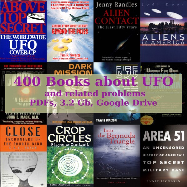 Collection de 400 livres sur les ovnis, extraterrestres, extraterrestres, visiteurs cosmiques