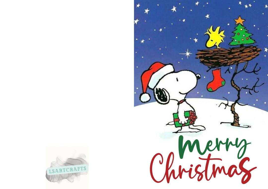 Digital Snoopy Christmas Card - Etsy