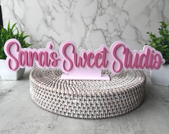 Extra Long Acrylic Business Sign Bubble Shape With Stand | Instagram Tag | Business Tag | 3D Acrylic |  Business Logo | 14-16inch