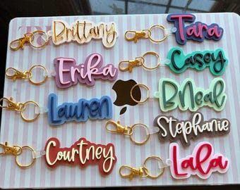 Acrylic Name Keychain | Purse Tag | Bookbag Tag | Name Tag | Name Keychain | Gifts for Friend | 3-4 inch