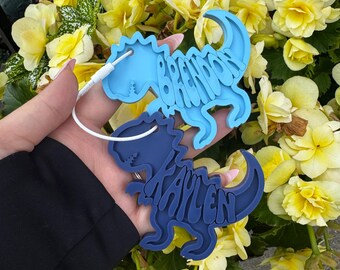 Dinosaur Acrylic Name Keychain | Bookbag Tag | Name Tag | Name Keychain | 3-4 inch | Kids tag