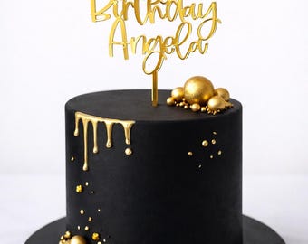 Happy Birthday Age Acrylic Topper  | Name Cake Topper | Personalized Topper | Custom Topper| Age Topper