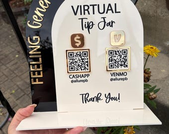 Acrylic Display Sign | Tip Sign | Payment Sign | QR Sign