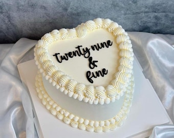 Custom Acrylic Cake Charm | Custom Cake Charm | Cake topper | Acrylic Topper | Vintage Heart Cake Topper