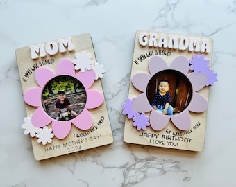 Mother's Day Gift | Birthday Photo Frame | Fridge Magnet |Gift For Mom | Gift For Grandma | Gift for Auntie | Laser Glowforge |