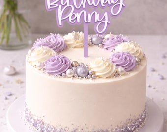 3D Happy Birthday Double Acrylic Topper | Cake Topper | Custom Topper | Name Topper