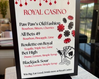 Custom Drink Menu | Bar Sign | Bar Menu | Acrylic Sign | UV Sign