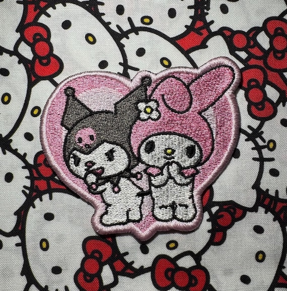 My Melody X Kuromi Embroidered Iron on Backed Patch 3.5inx3in