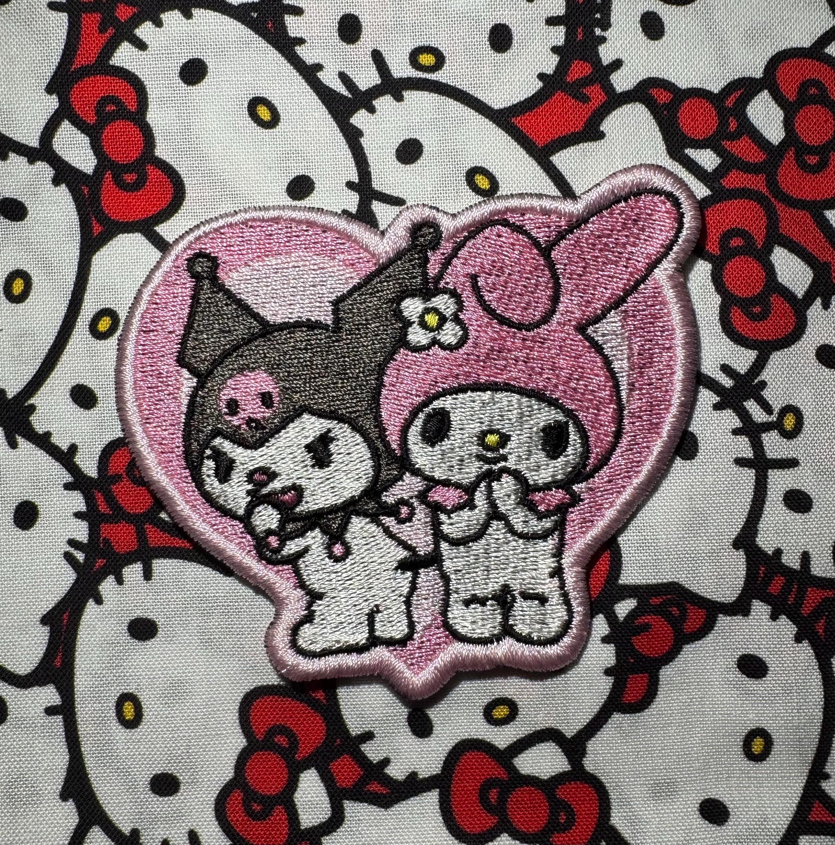 My Melody X Kuromi Embroidered Iron on Backed Patch 3.5inx3in