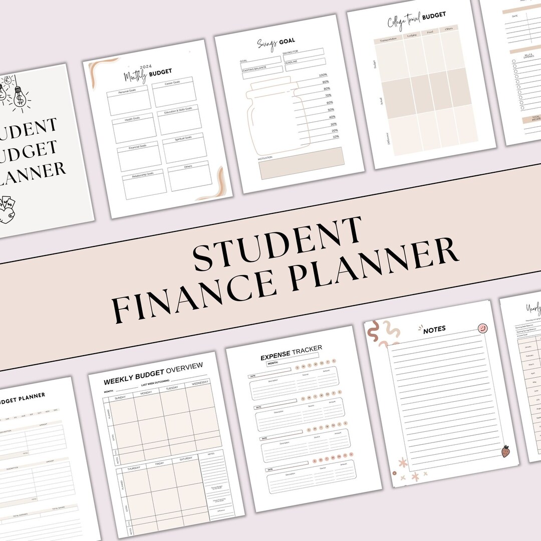 Student Budget Planner Printable, Student Finance Planner 2024, Student