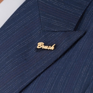 925K Sterling Silver Name Engraved Men Lapel Pin, Personalized Name Gifts, Handmade Jewelry, Initials Lapel Pin, Wedding Gifts, Gift for him