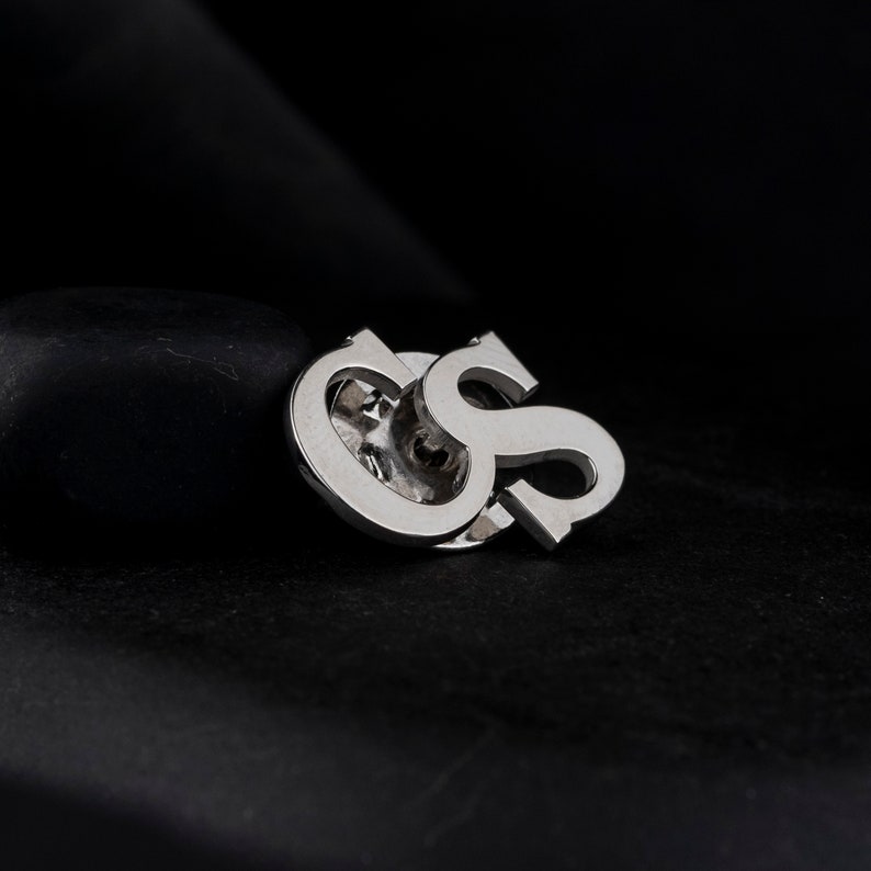Sterling Silver Initial Lapel Pin, Personalized Letter Pin, Handmade ...
