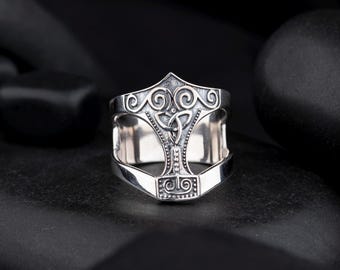 Handgemachter Ring aus oxidiertem Sterlingsilber für Männer im Vintage-Stil