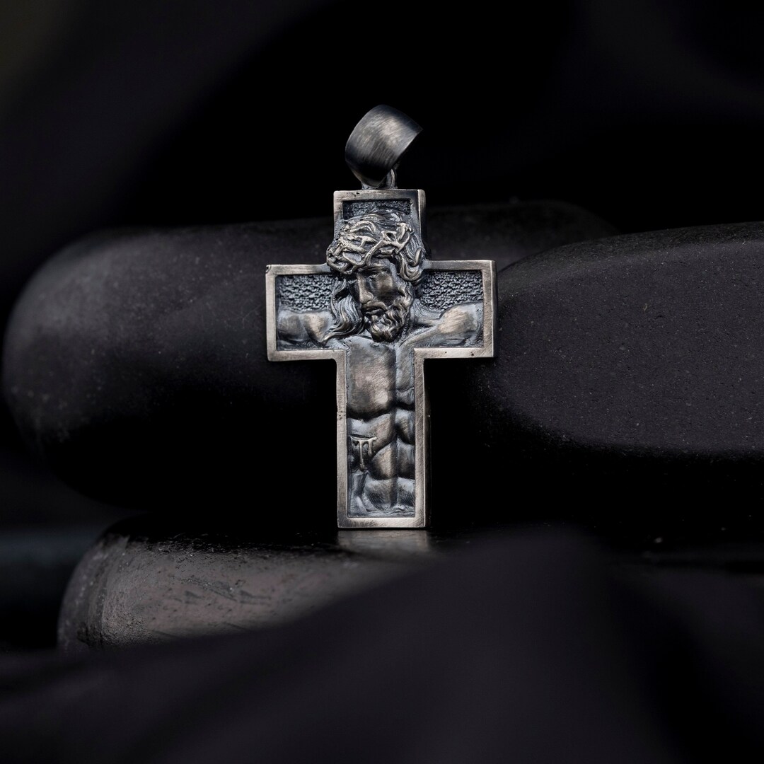 Handmade Sterling Silver Crucifix Pendant, Christian Cross Necklace - Etsy