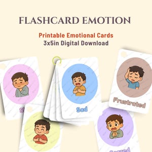 Emotion Flashcards for Kids | Chibi Emotion Flashcards | Emotion Tool | Flashcard Emotion | Emotion Flashcard | SEL for Toddlers & Preschool