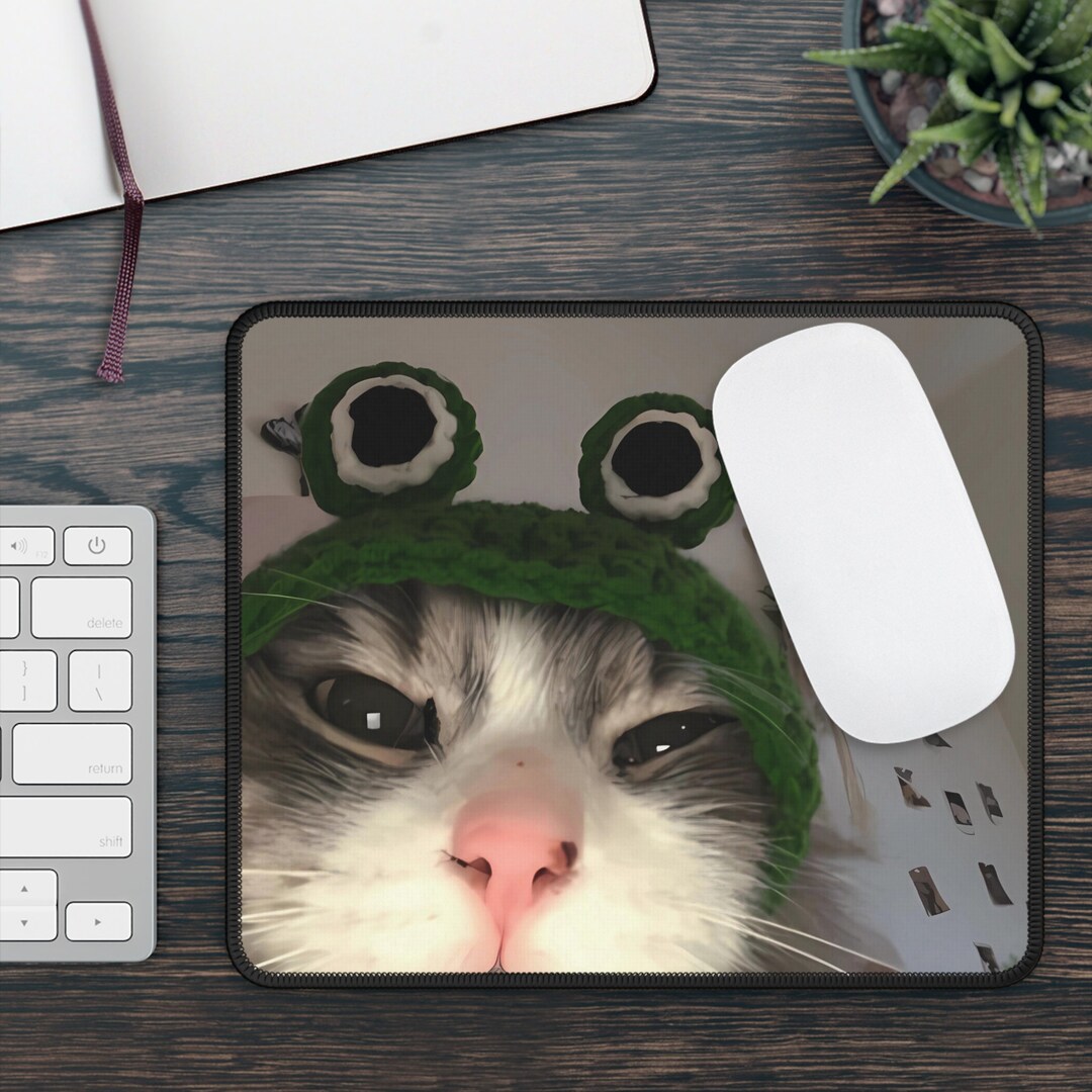 Cute Cat Gaming Mouse Pad Meme Cat Popular Gift for Girls Etsy