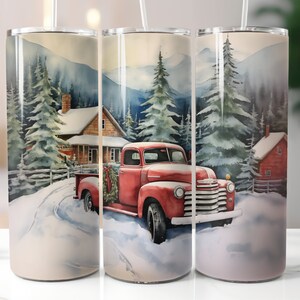 Vintage Truck and Mountains, 20oz Tumbler Wrap. DIGITAL DOWNLOAD.
