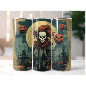 Terrifying Clown, 20oz Halloween Tumbler Wrap. DIGITAL DOWNLOAD
