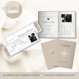 Boarding Pass Invitation | Passport Wedding Invitation | Destination Wedding Invitation | Wedding Invitation Template
