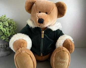 Harrods Christmas Teddy Bear 2004 Thomas With Striped Jumper and