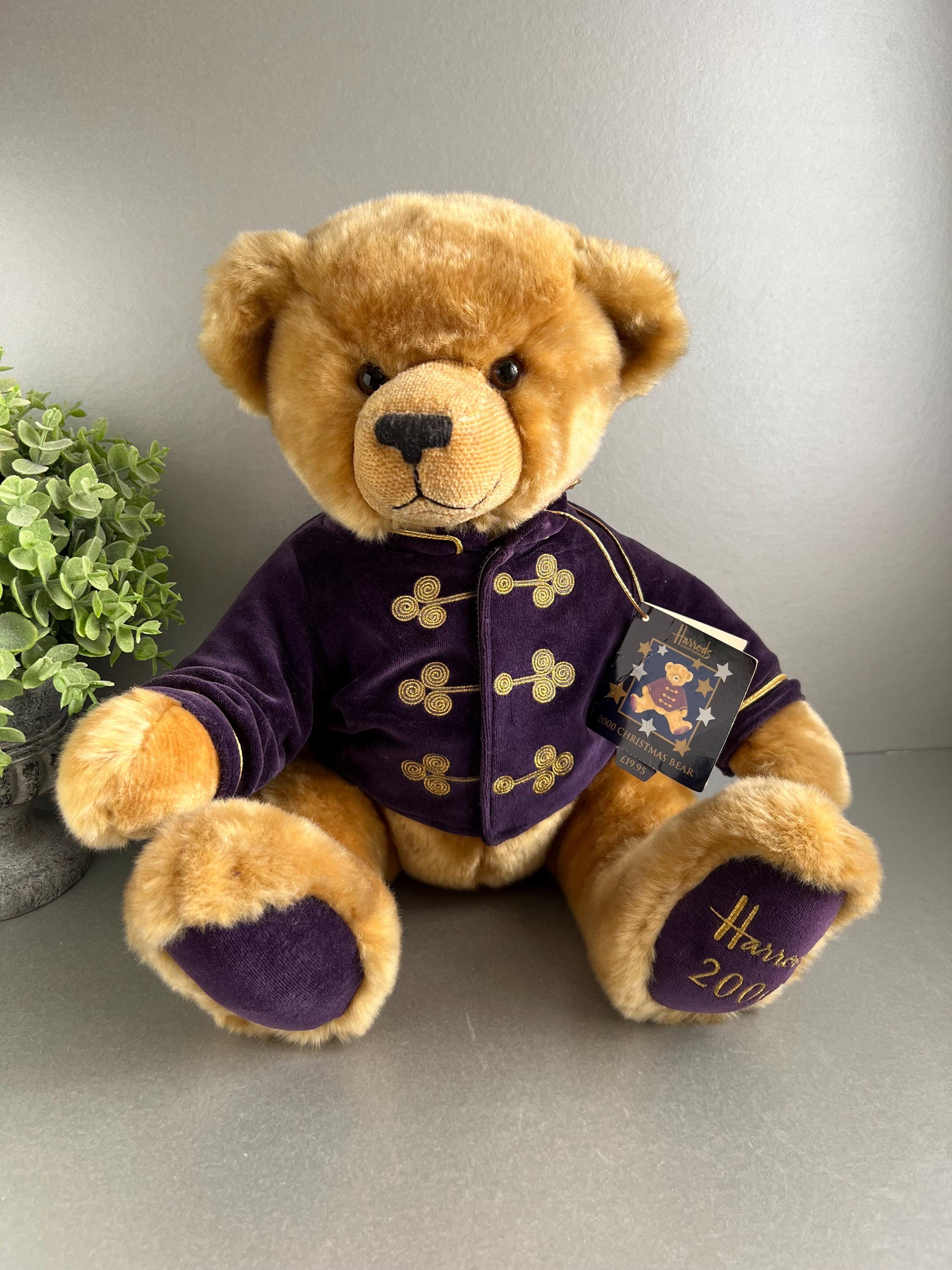Harrods Christmas Bear 2000 Named Merlin, Soft Golden Brown Fur