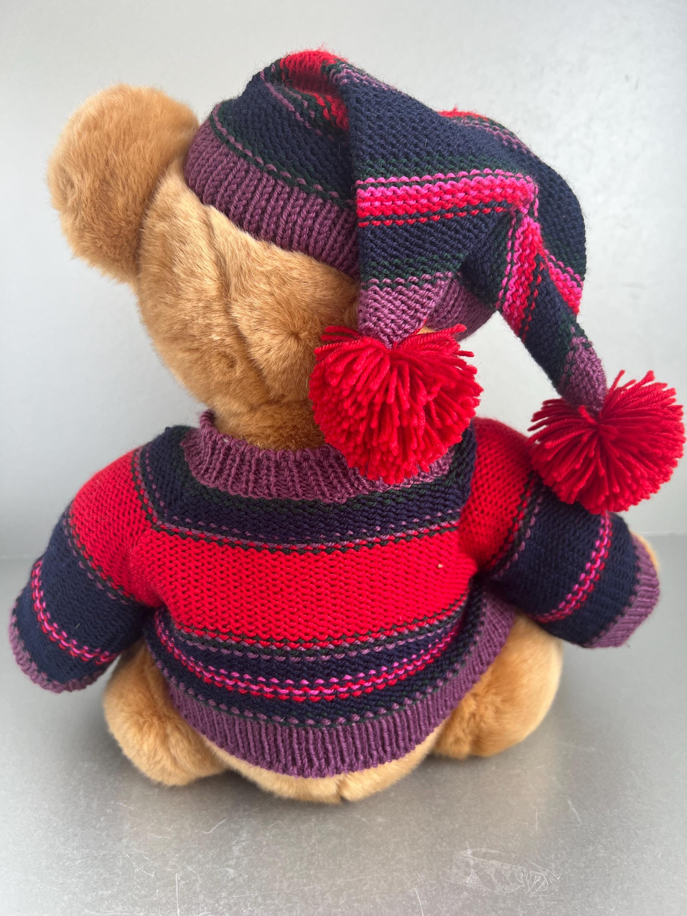 Harrods Christmas Teddy Bear 2004 Thomas With Striped Jumper and