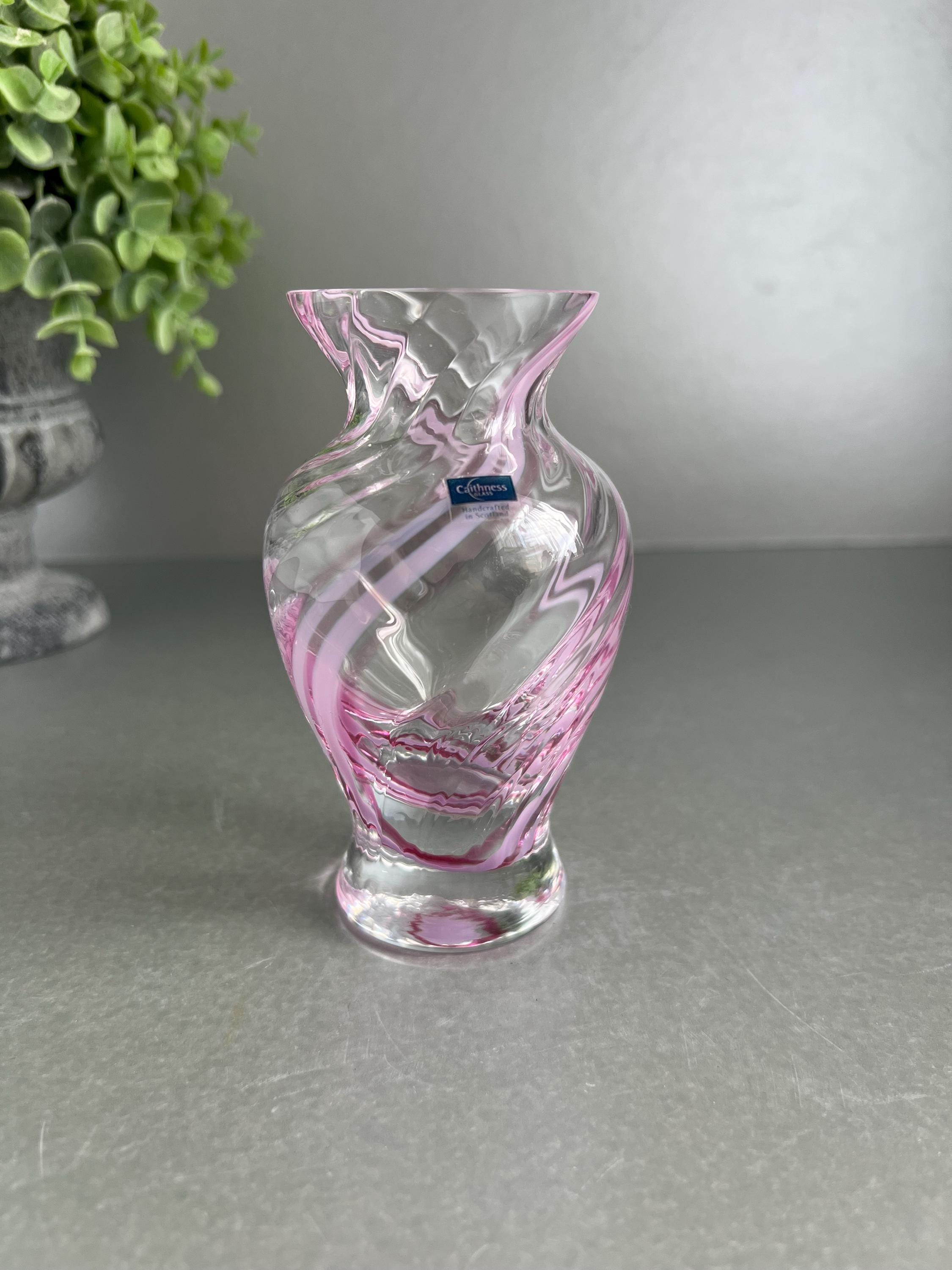 Pink Caithness Vase - Etsy UK