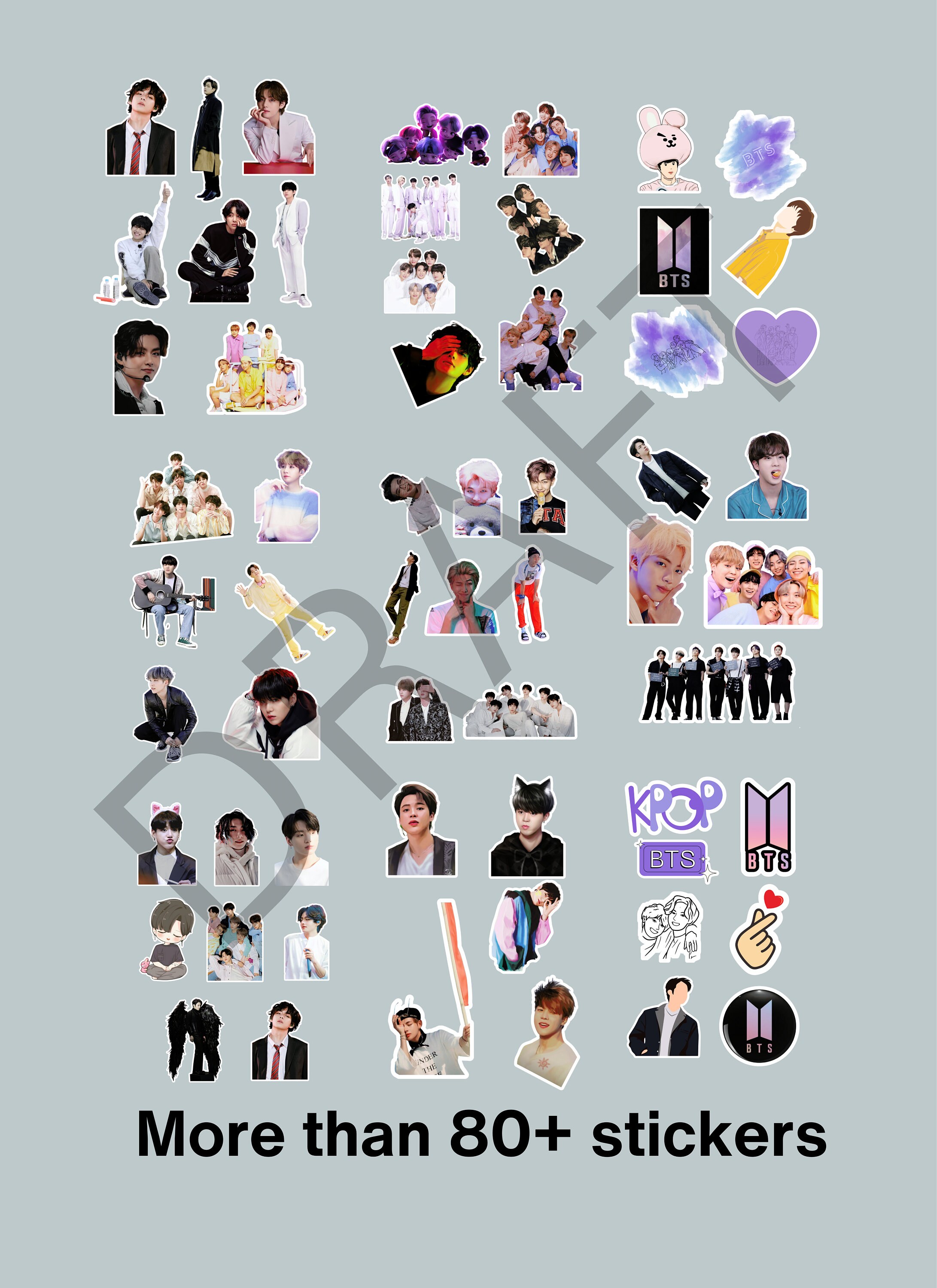 BTS Inspired Printable Stickers K-pop BTS Stickers Printable - Etsy
