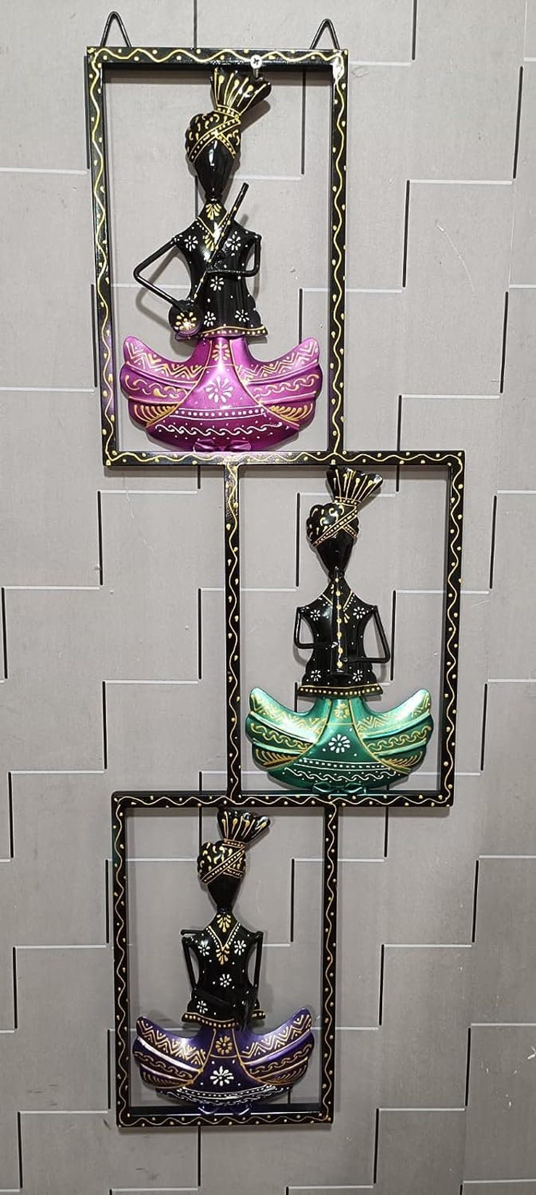 Indian Rajasthani Metal Art Wall Hanginghandmade Musician Etsy