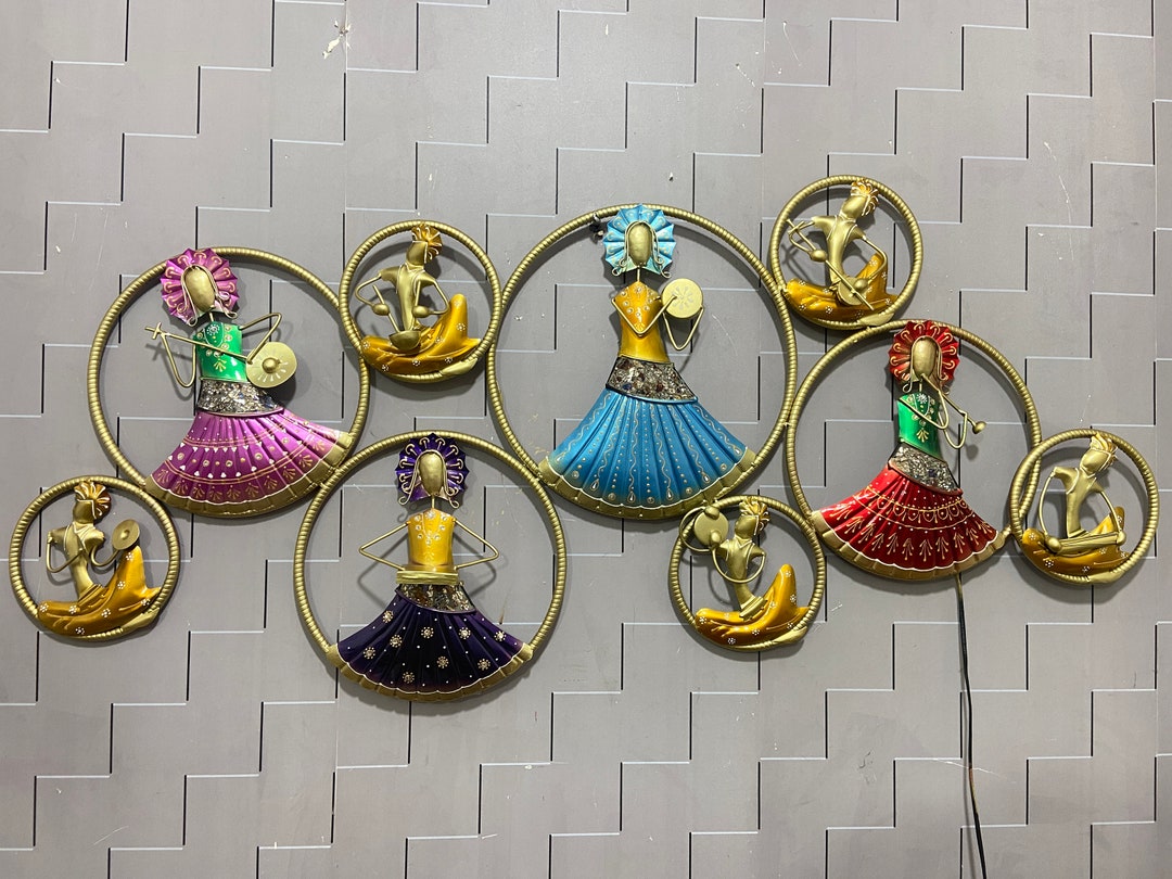 Indian Rajasthani Metal Art Wall Hanginghandmade Musician Etsy