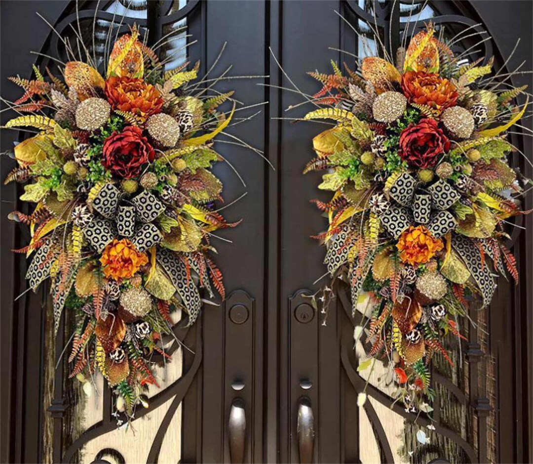Fall Swag Fall Front Door Swag Fall Decoration Front Door Etsy UK