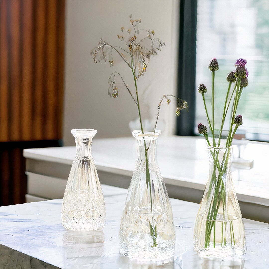 Antique Glass Table Centerpiece Vase Home Decor Flower Etsy