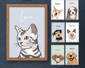 Custom Pet Portrait: Cartoon Pet Illustration (Digital Download)