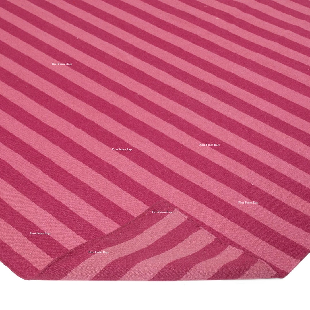 Pink Dining Room Rug 9x12 8x10 Living Room Rug Pink Cotton Etsy