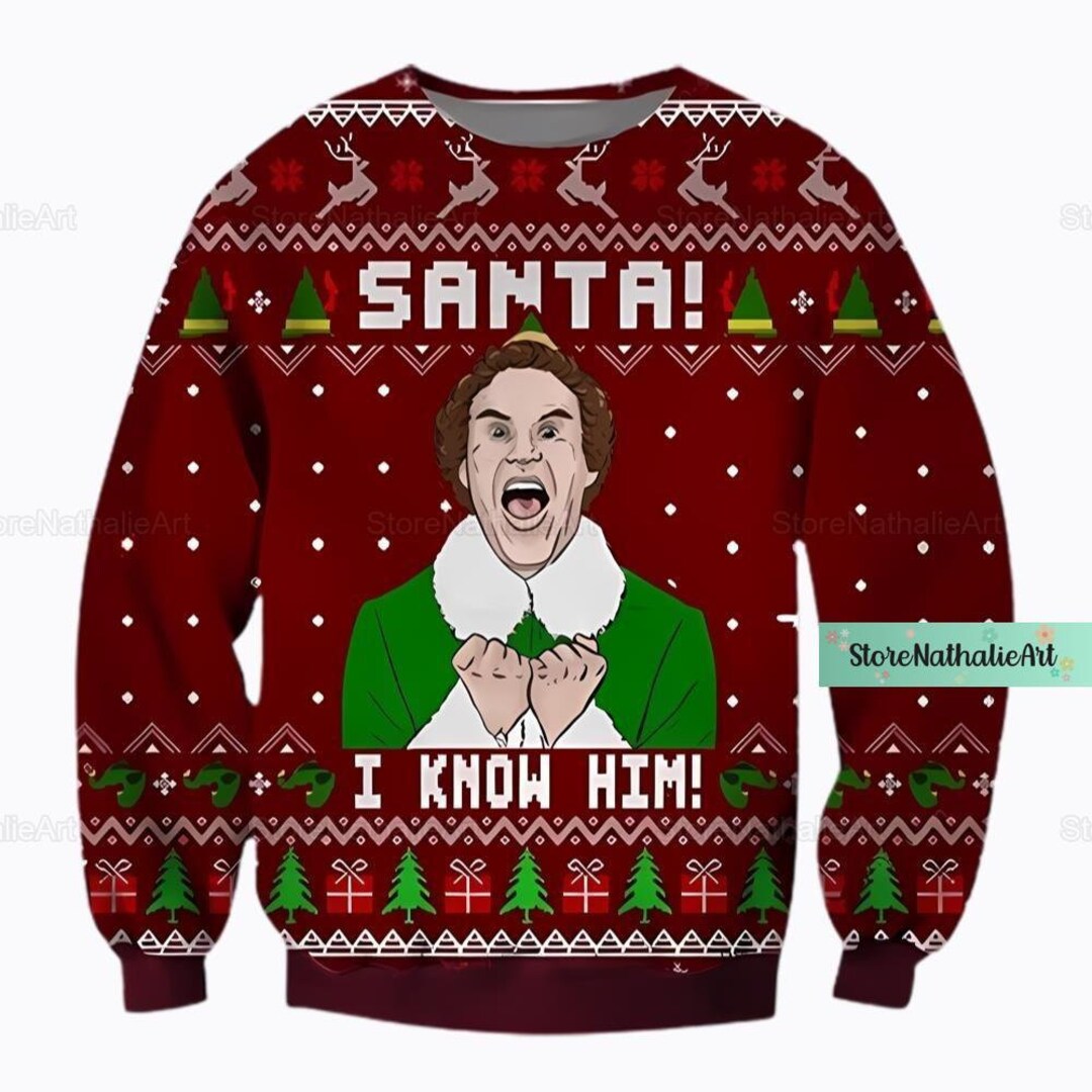 Christmas Elf Movie Sweater Elf Movie Sweater Christmas Elf Etsy