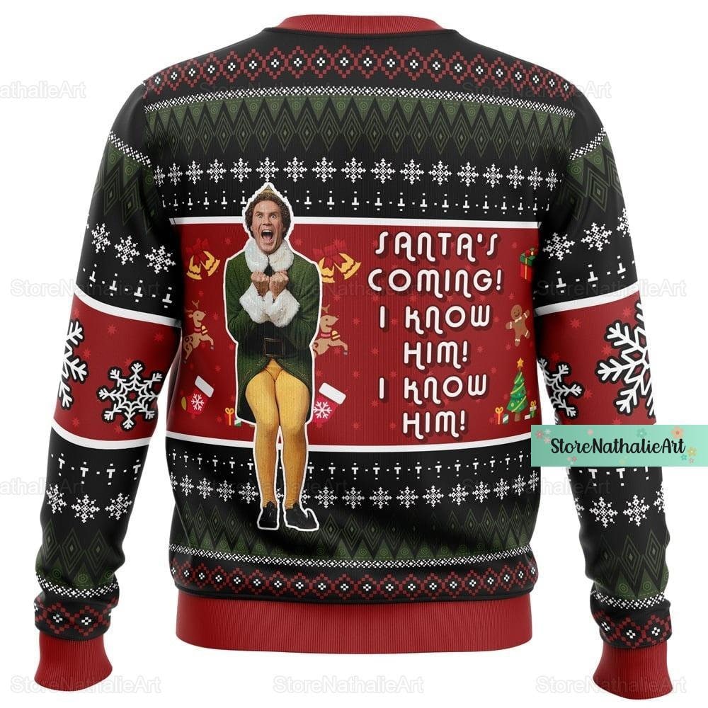 Christmas Elf Movie Sweater, Elf Christmas Ugly Sweater, Buddy Elf Xmas