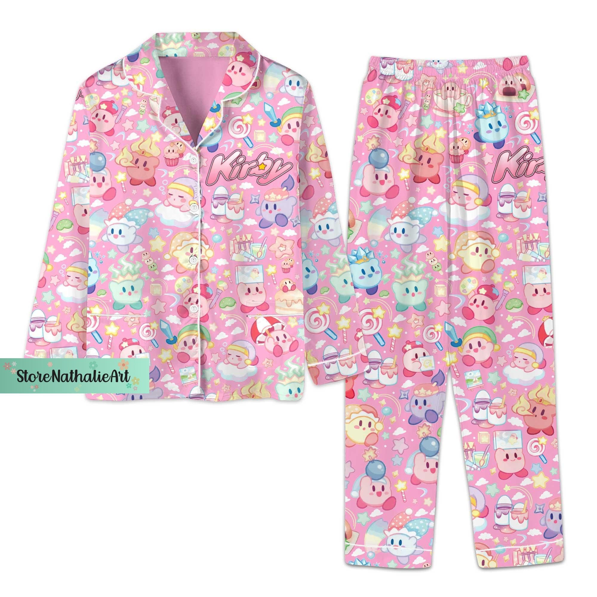 Christmas Kirby Pajamas, Cute Kirby Pajamas Set, Kirby Pajamas