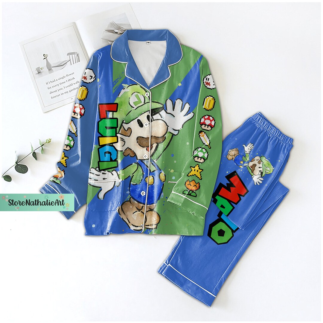 Pyjama Super Mario & Luigi Manches Longues - 100% Coton Pour Garçons