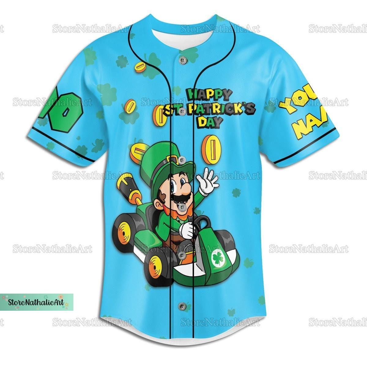 Super Mario Jersey Shirt, Super Mario Baseball Jersey