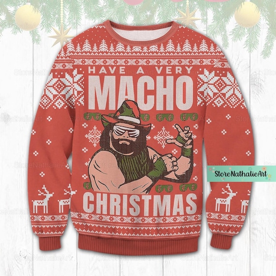 Macho man deals xmas sweater