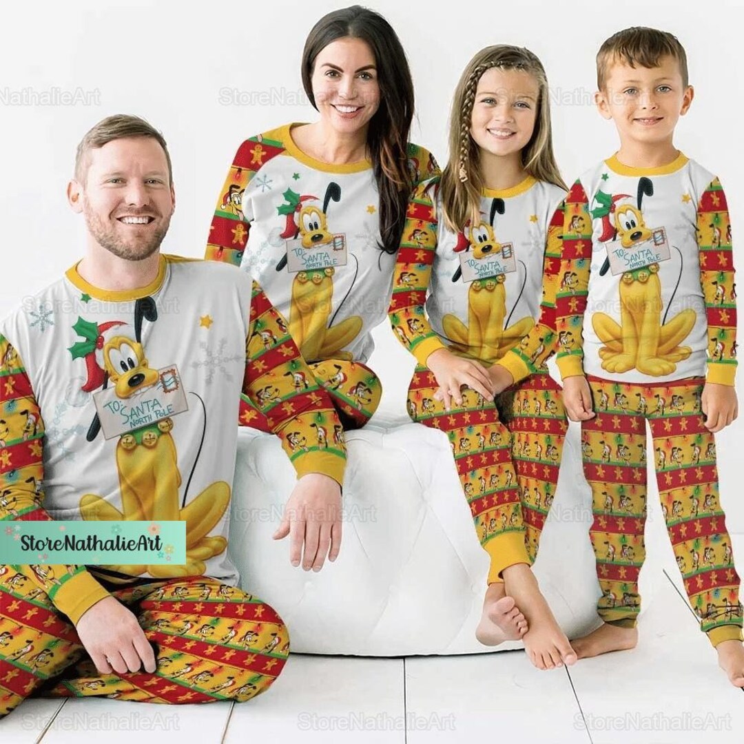 Pluto Disney Pajamas Family, Pluto Disney Pajamas Set, Pluto Disney