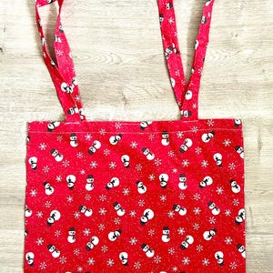 Christmas fabric bag / fabric bag, reusable shopping bag, Christmas bag, with bottom fold and inner compartment